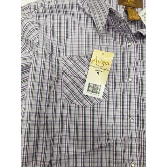 Aura from the Women at Wrangler LU8091M Pearl Western Snap-Up Long Sleeve Size M - Picture 6 of 16